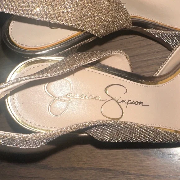 Jessica Simpson Sparkle Gold Slingback Heels - Picture 5 of 12